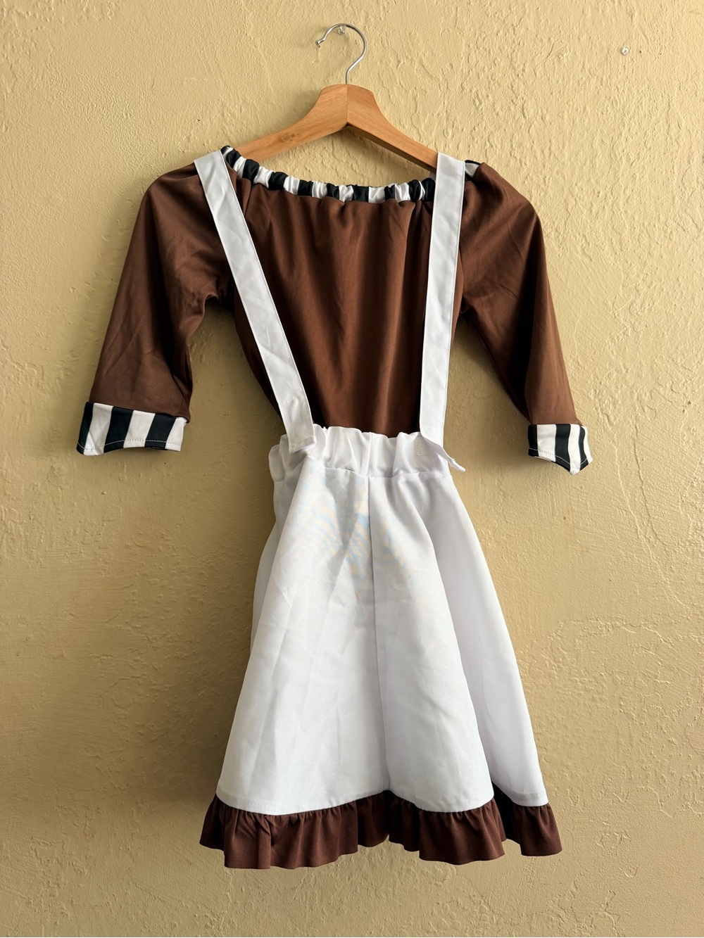 Kids Brown and White Willie Wonka Girl Costume